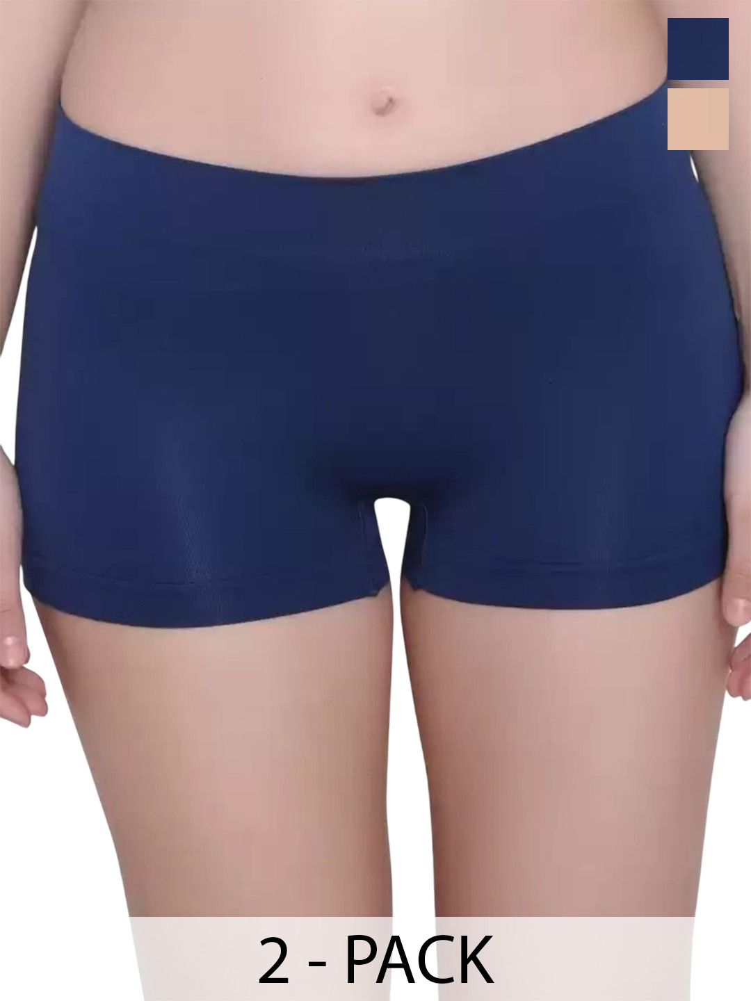 DHANDAI FASHION Pack Of 2 Mid-Rise Boys Shorts Briefs Boy Short Full P(Mo-2+CB-2)BluSkn