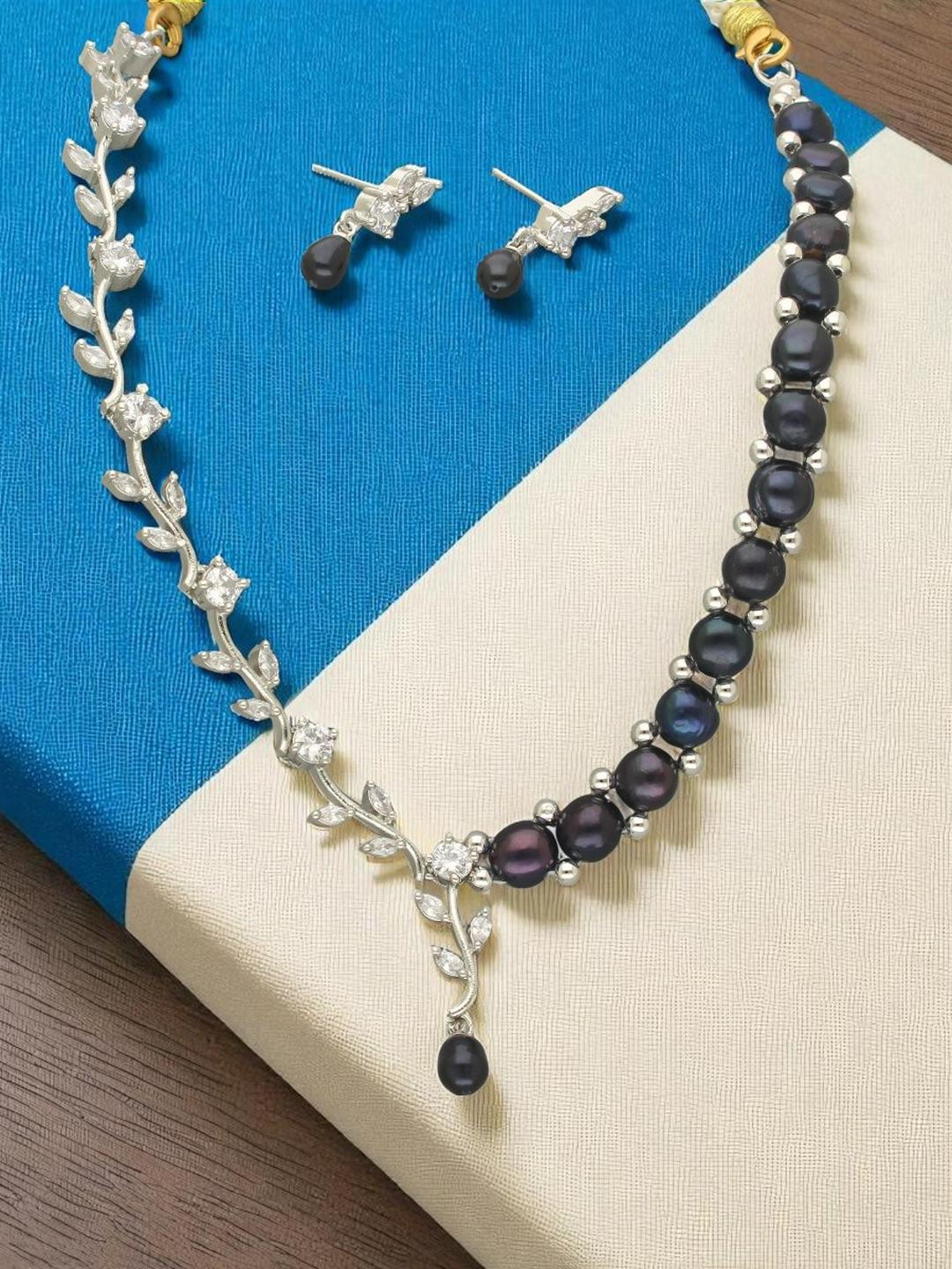 Sri Jagdamba Pearls Regal Ember Pearl Necklace Set