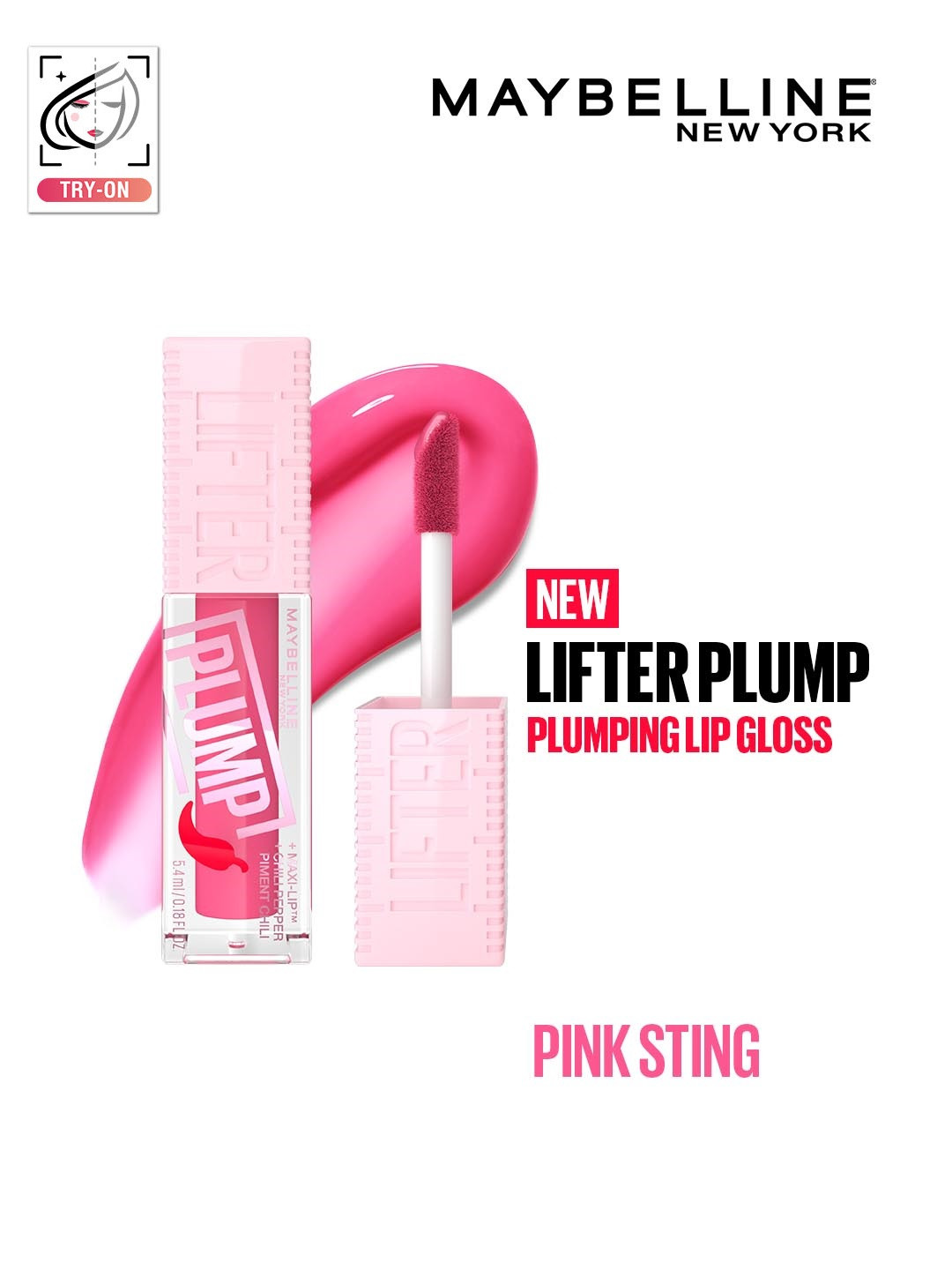 Maybelline New York Lifter Plump Long Lasting Lip Gloss 5 ml - Pink Sting 03