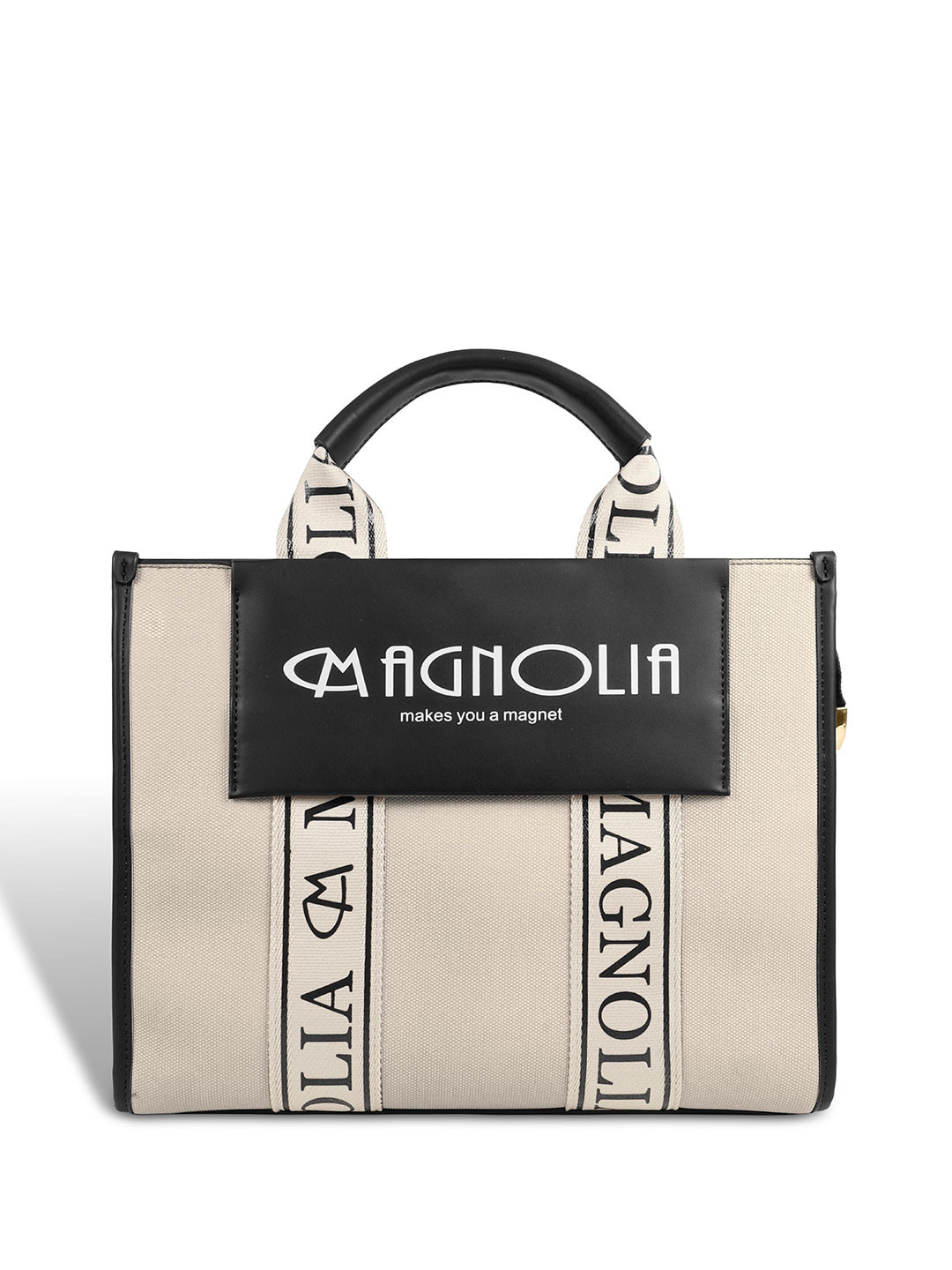 MAGNOLIA Women Brand Logo Printed Shopper Tote Bag