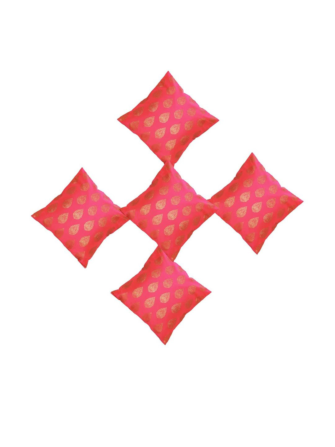 Pinkparot Artsilk 12x12 inch cushion cover set of 5 pcs