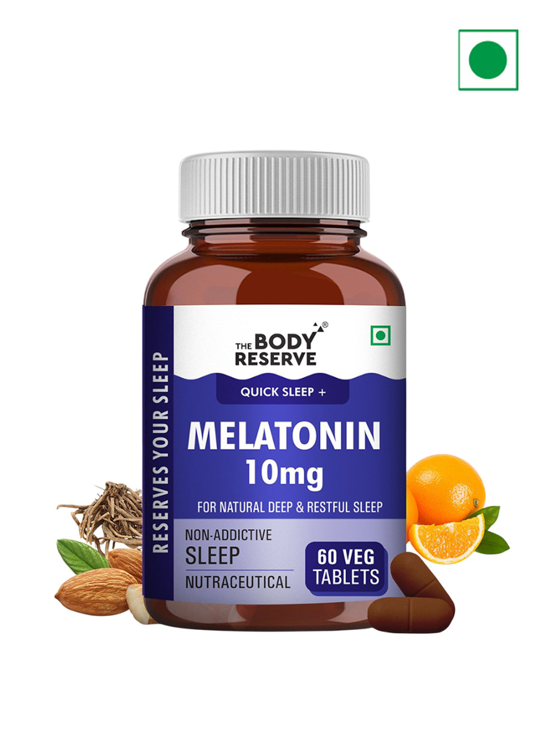 The Body Reserve Melatonin 10 mg - 60 Tablets