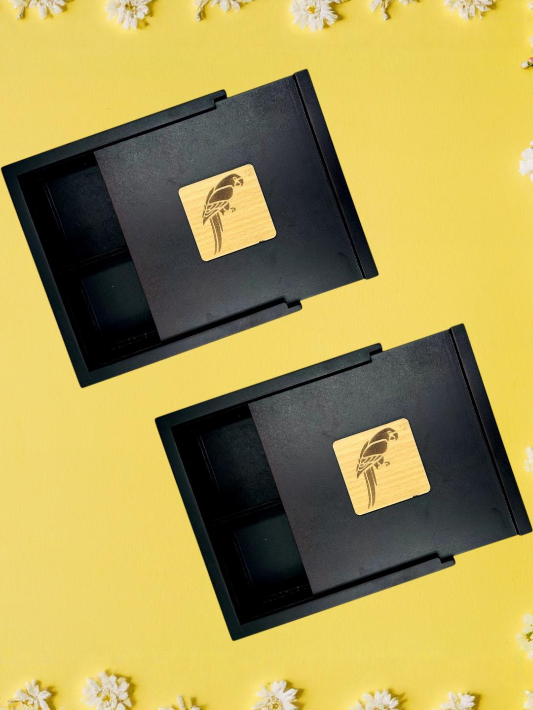 Angira handicrafts wooden Multipurpose Storage Box (set of 2)