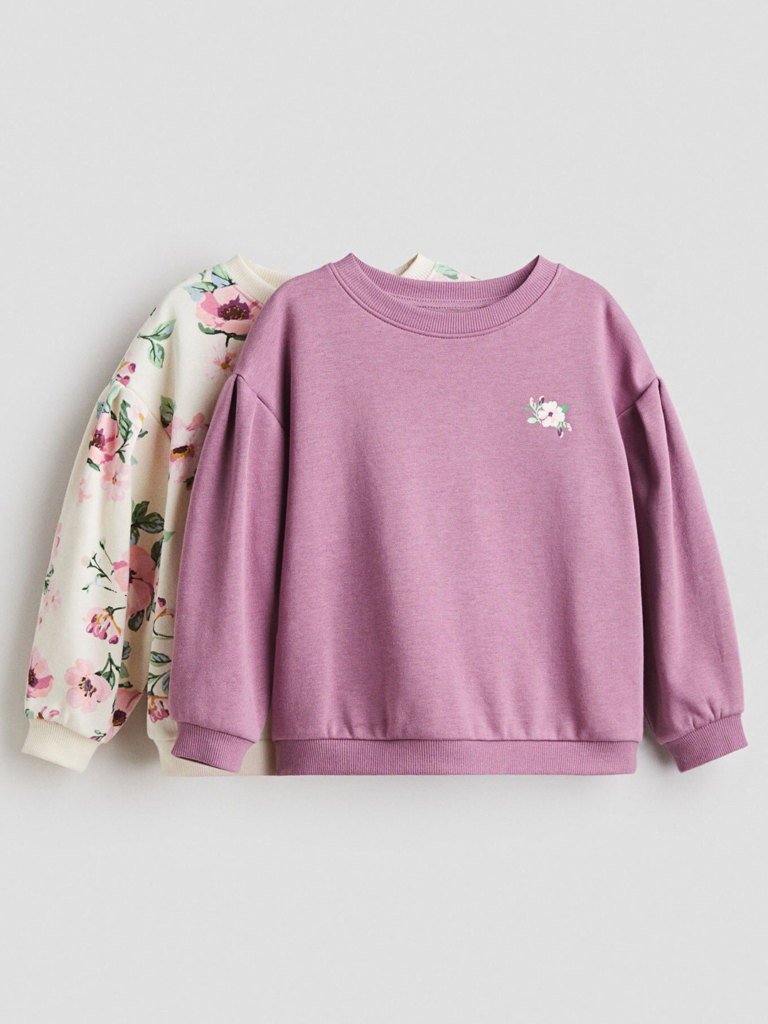 H&M 2-Pack Puff-Sleeved Sweatshirts