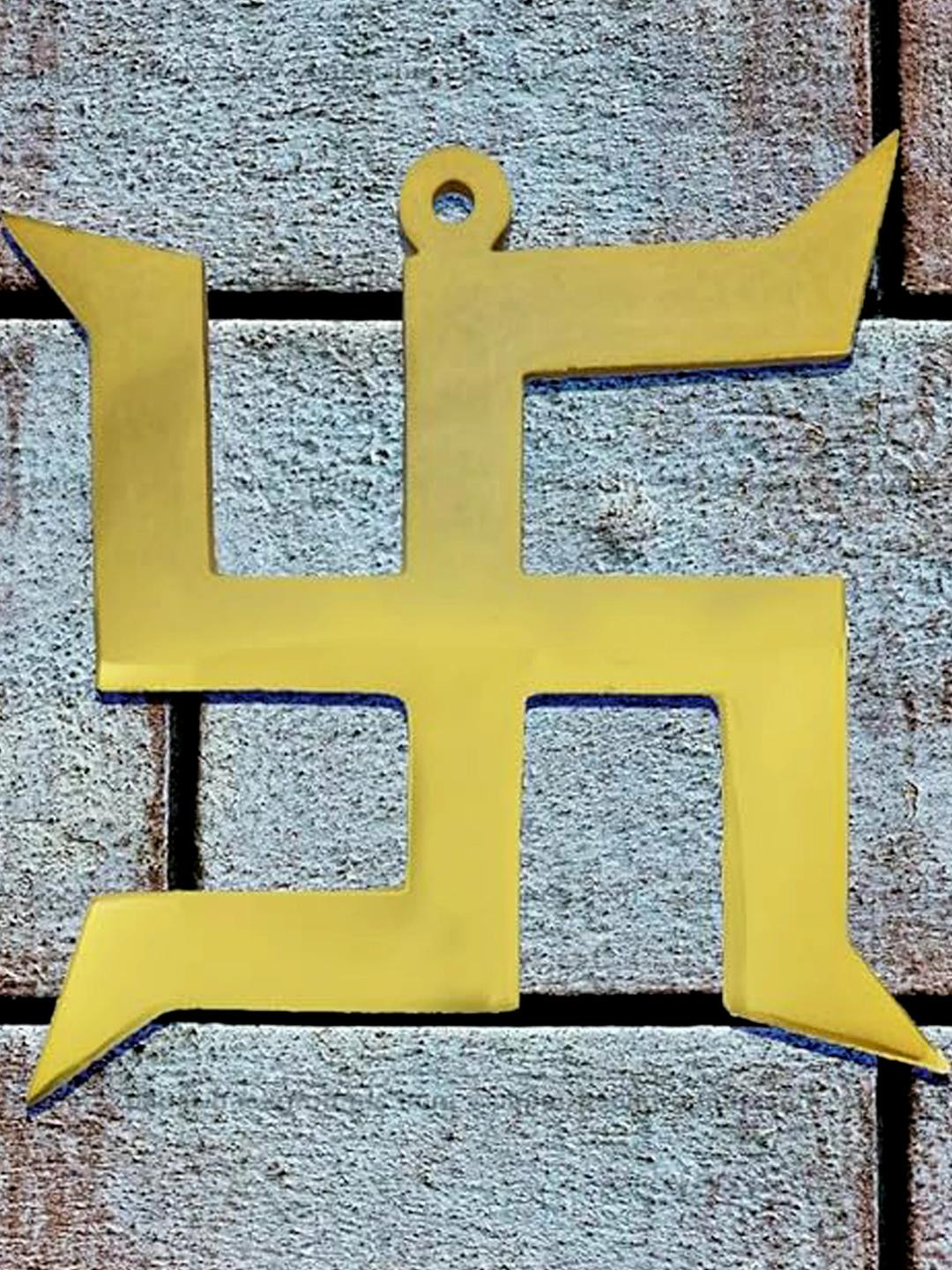 ASTRO-D Brass Gold Hanging Trishakti Yantra for Car Home Wall