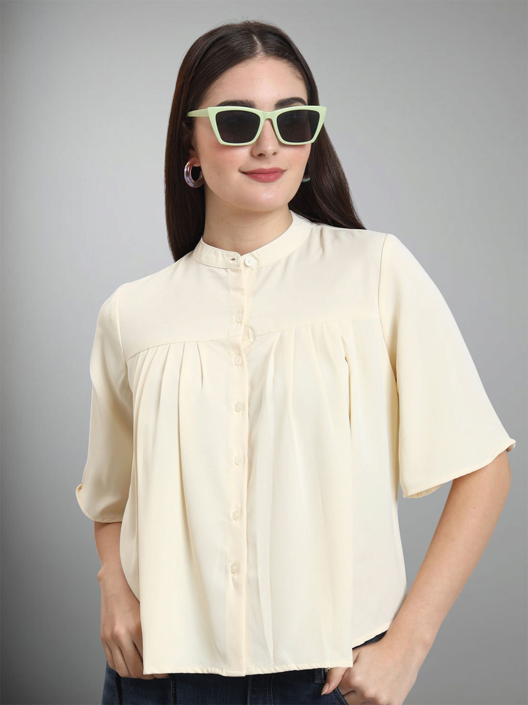 FITHUB Band Collar Formal Shirt