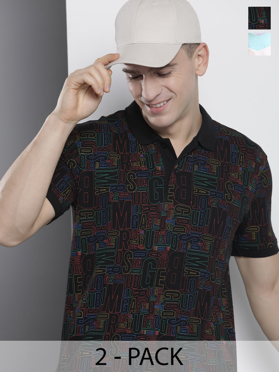 The Indian Garage Co Pack of 2 Men Printed T-shirts