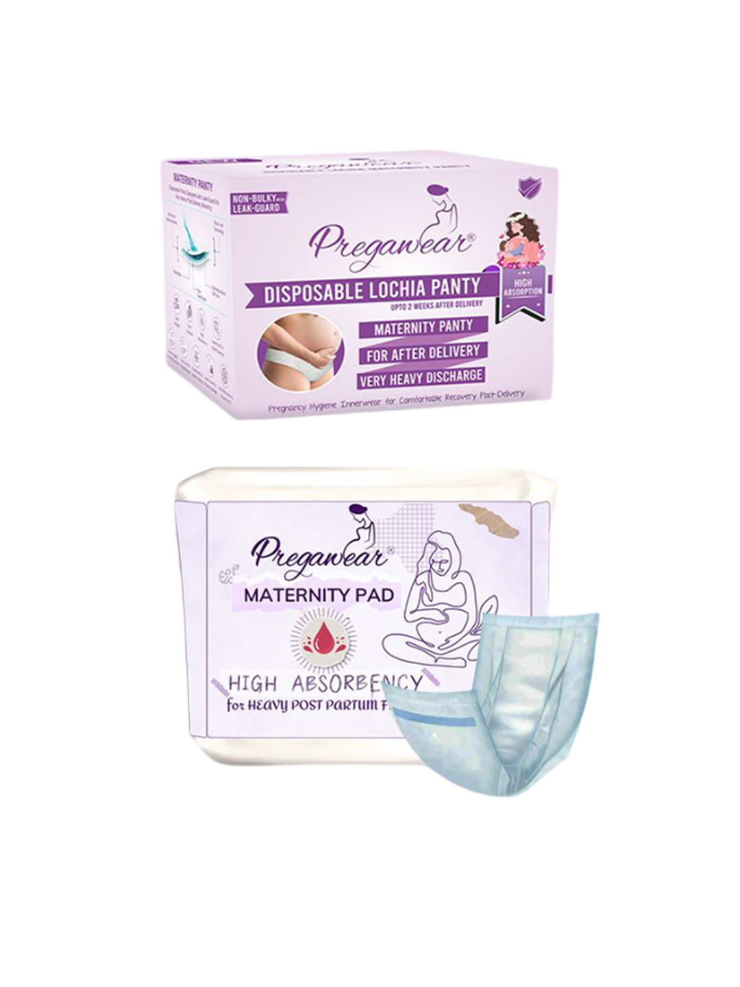 Pregawear Pack Of 20 Post Delivery Heavy Flow Disposable Maternity Briefs