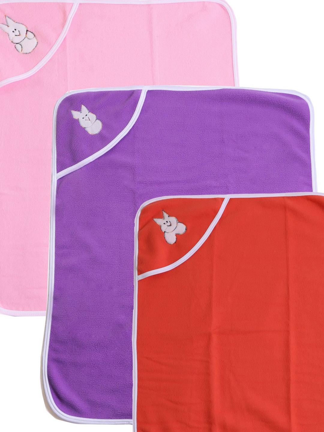 TRUDO Pink And Red 3 Piece Fleece Heavy Winter 400 GSM Blanket