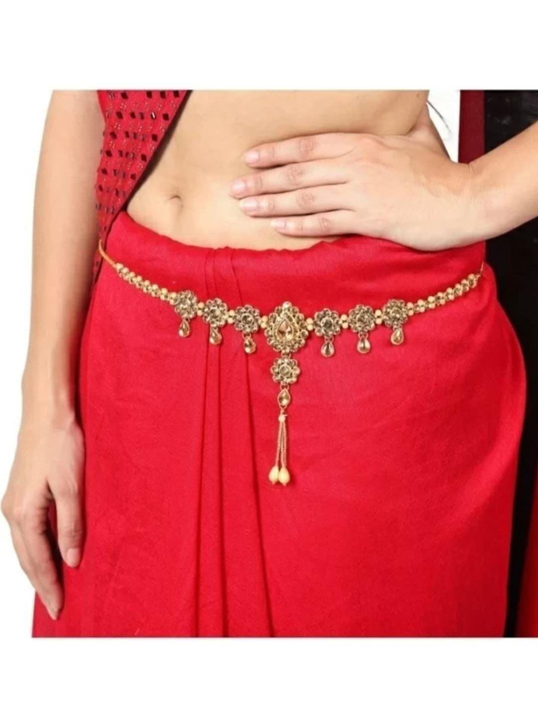 N H Fashion Gold Plated Artificial Stones Kamarband