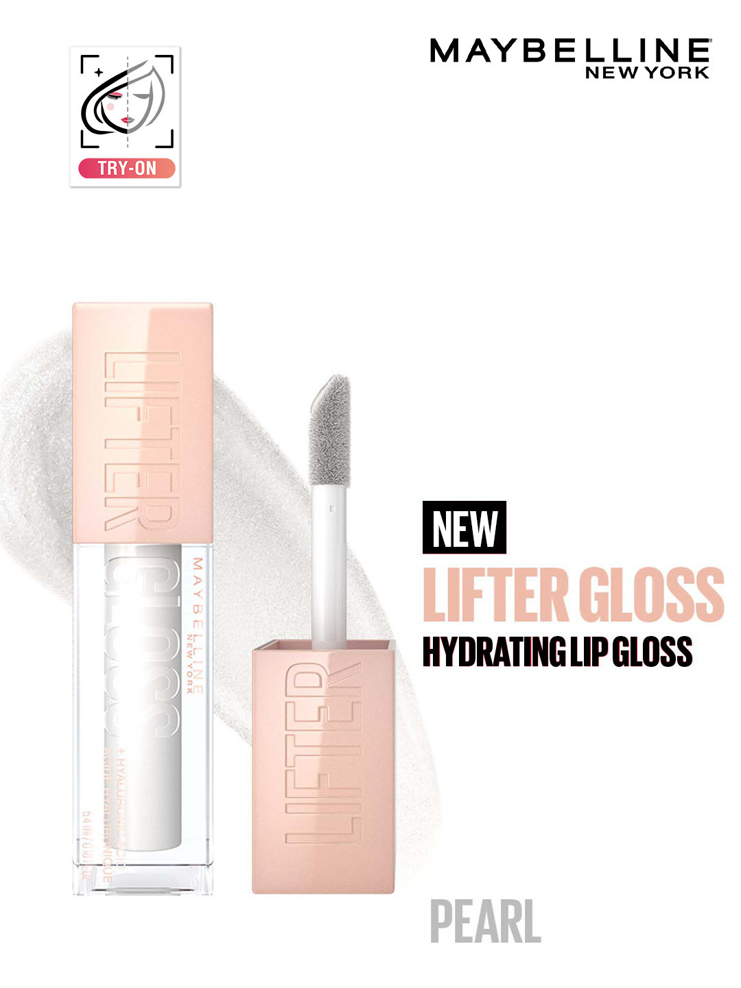 Maybelline New York Non-Sticky Tinted Lifter Lip Gloss with Hyaluronic Acid 5.4ml - Pearl