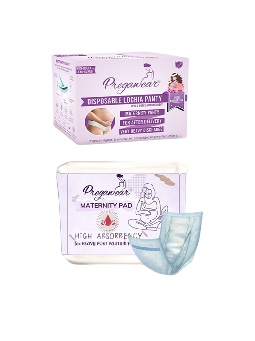 Pregawear Pack Of 15 Post Delivery Heavy Flow Disposable Maternity Briefs