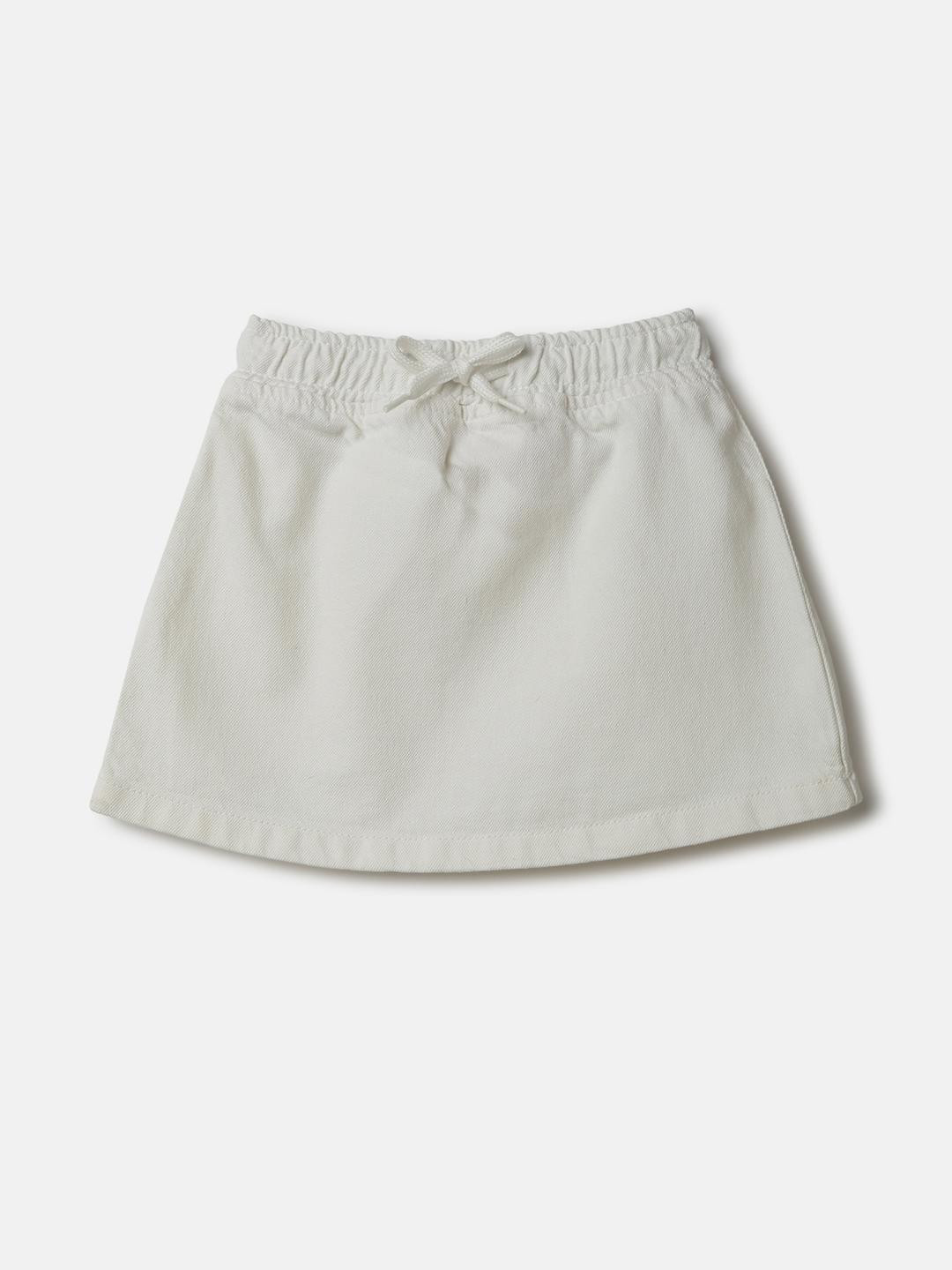 TALES & STORIES Girls White Denim Skirt