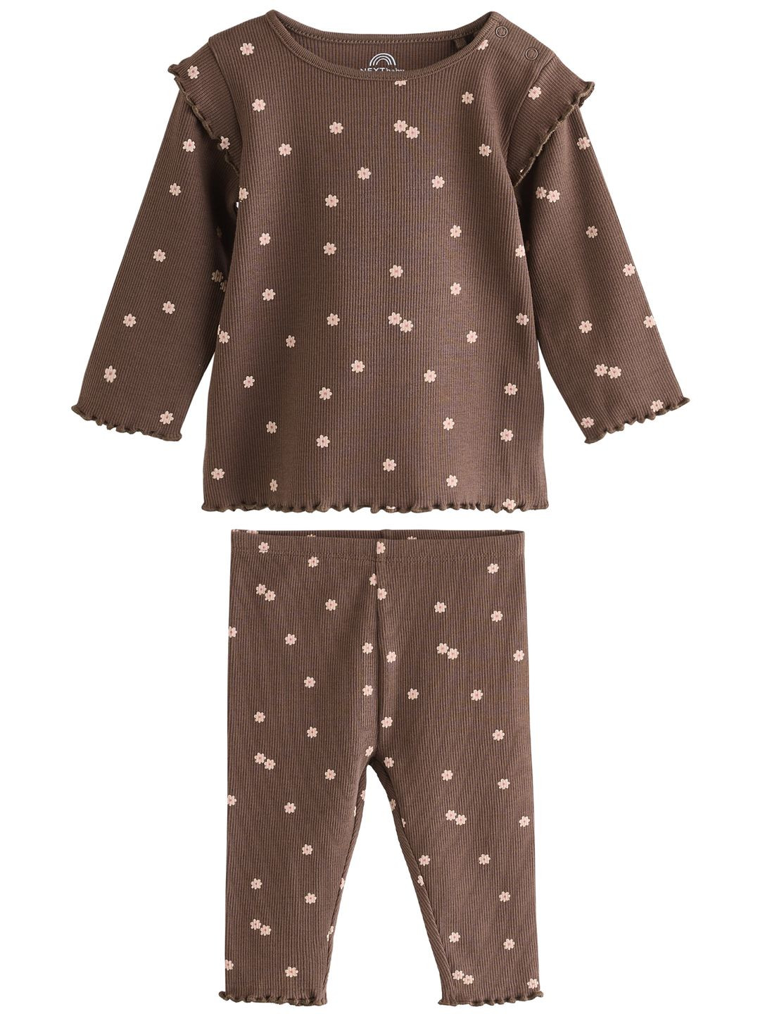 NEXT Infant Girls Floral Print Ruffled Top with Leggings