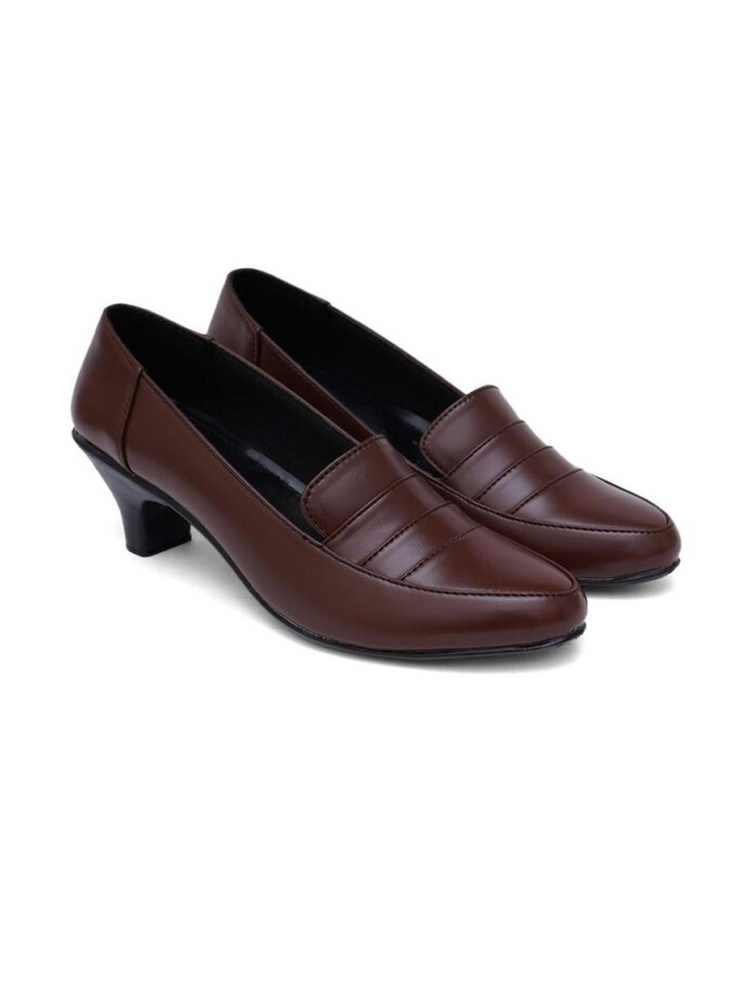 banuchi Women Brown Kitten Pumps