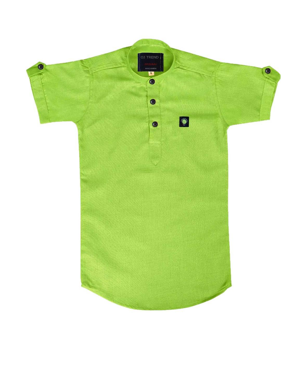 OJ TREND Kids-Boys Lime Green Kurtas