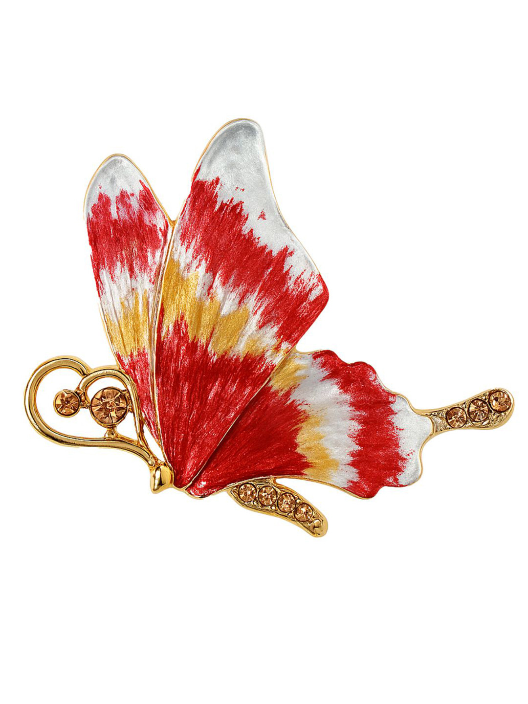 Leonardi Men Artificial Stones Studded Statement Butterfly Brooch