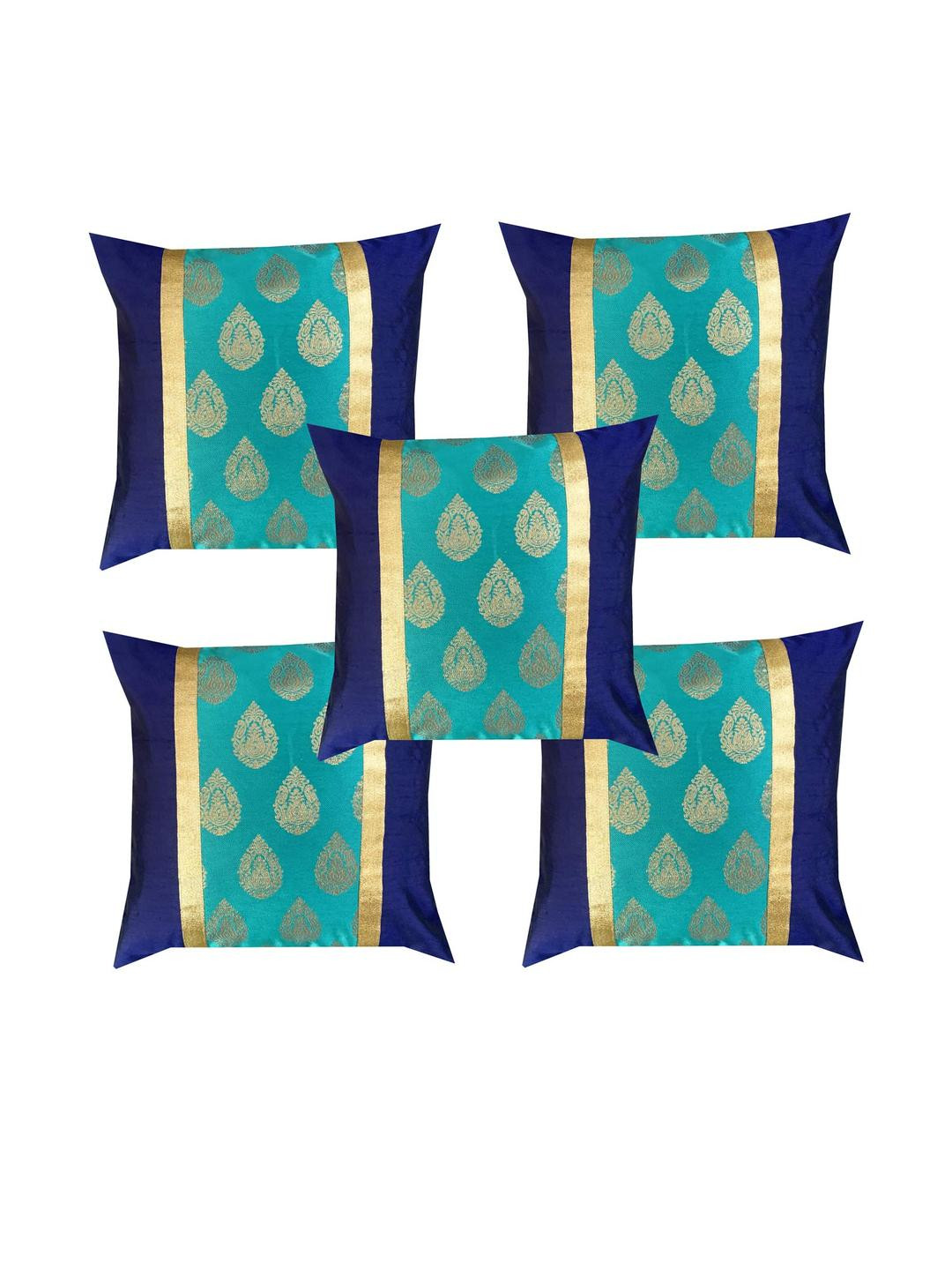 Pinkparot Artsilk 12x12 inch cushion cover set of 5 pcs