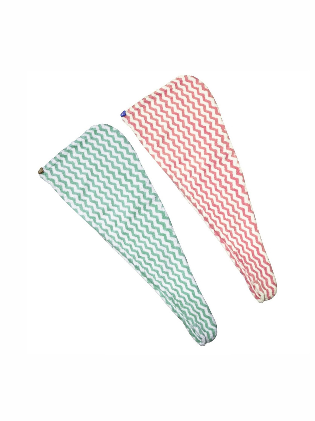 HOUSSE Green & Pink 2 Pieces Printed 300 GSM Microfiber Head Towels