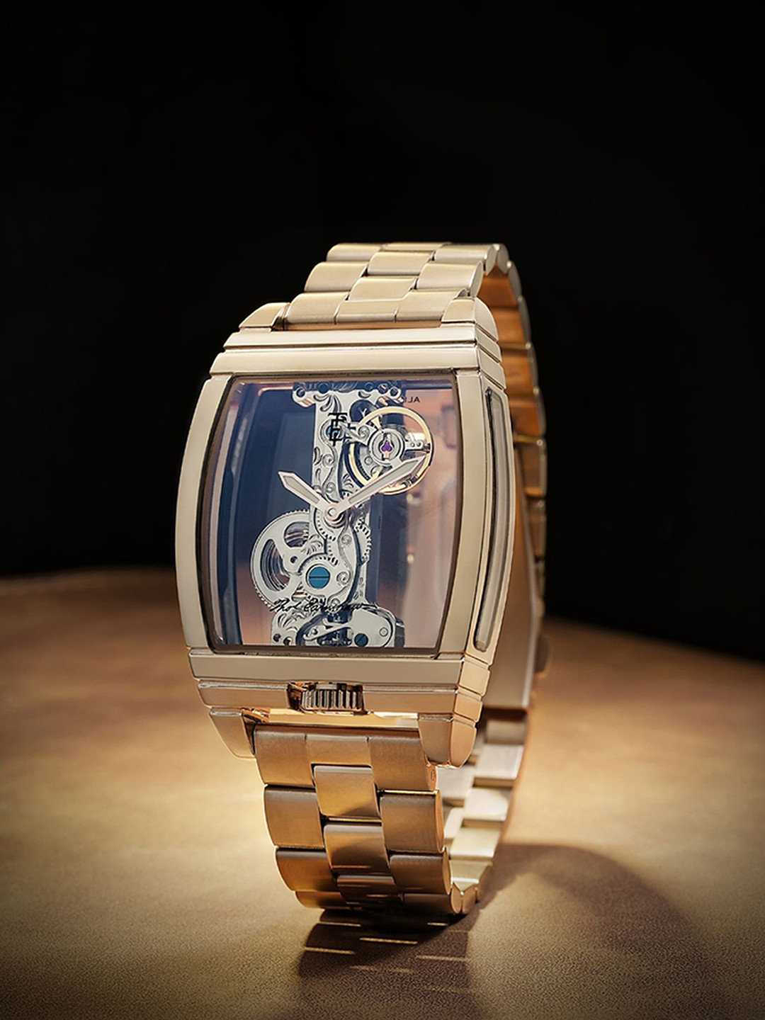 EARNSHAW Wolver Bridge Men Brass Patterned Dial Analogue Automatic Motion Powered Watch