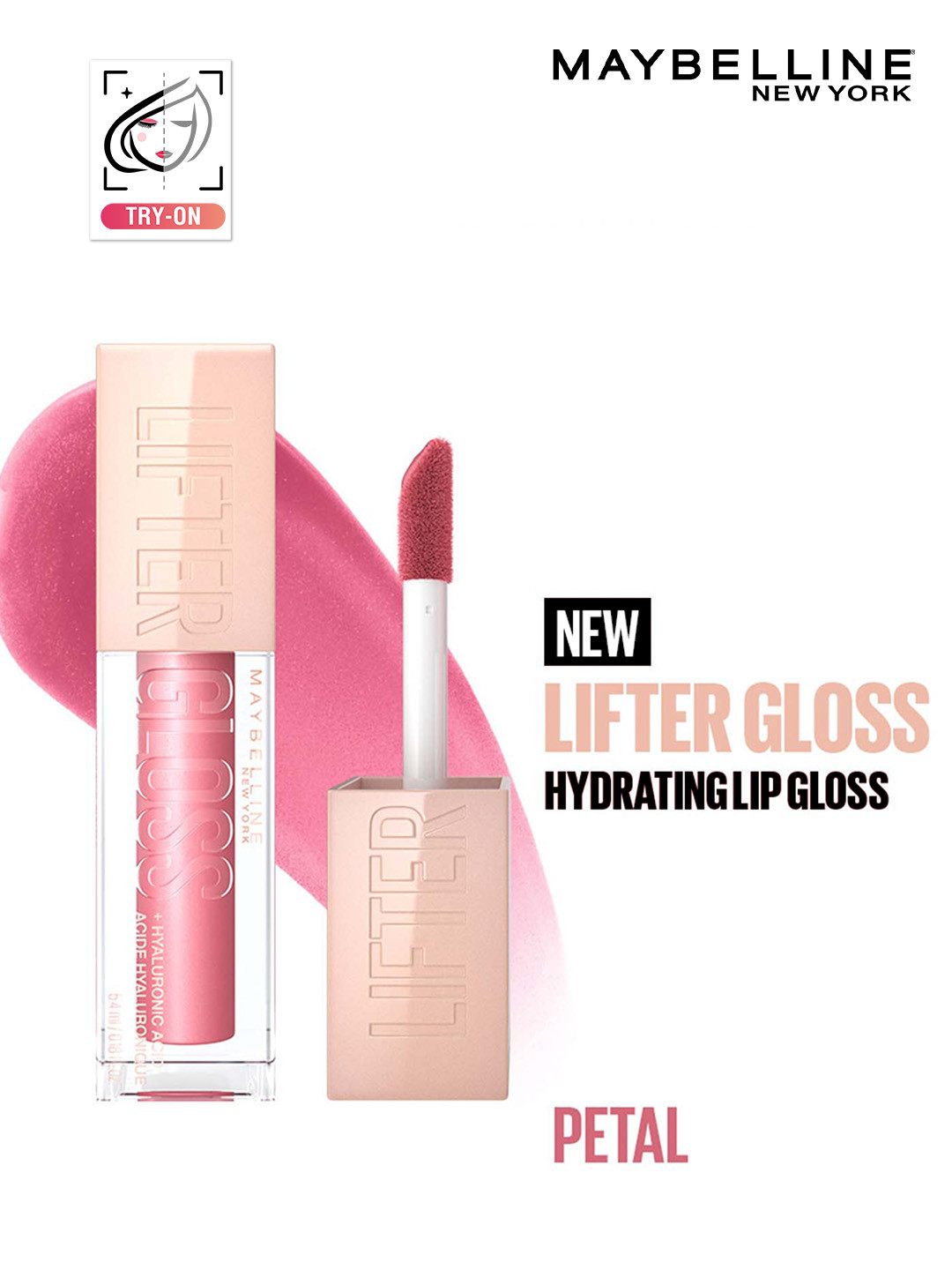 Maybelline New York Non-Sticky Tinted Lifter Lip Gloss with Hyaluronic Acid 5.4ml - Petal
