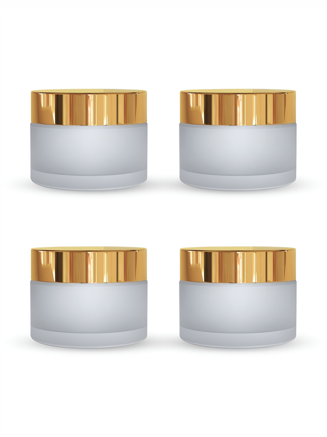 DEVINEZ Set Of 4 Glass Frosted Jars With Lid - 30 G Each