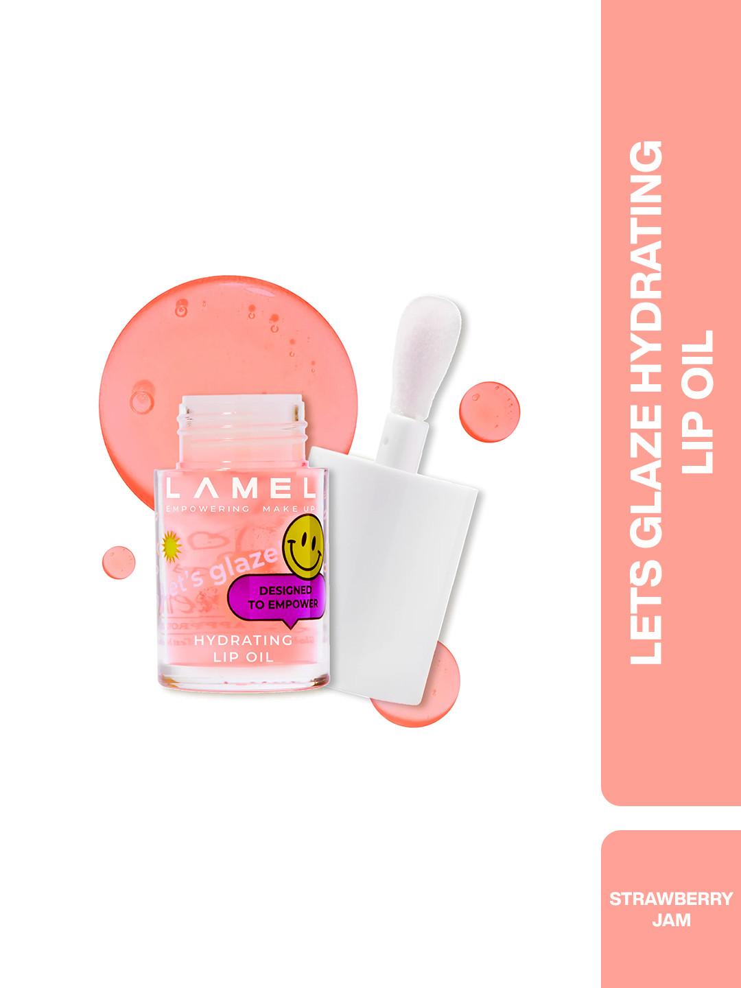 LAMEL Lets Glaze Hydrating Lip Oil with Applicator - Strawberry Jam 402