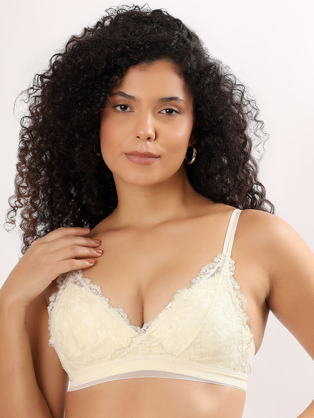 PARKHA Women Floral Lace Medium Coverage Lightly Padded Non-Wired T-shirt Bra