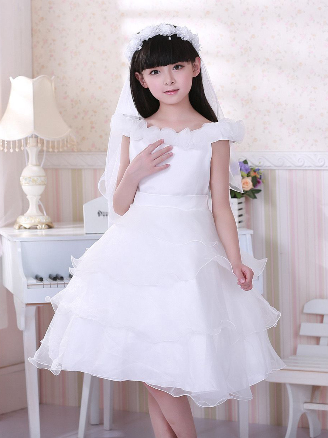 BAESD Girls Embellished Wedding Baptism Hairband