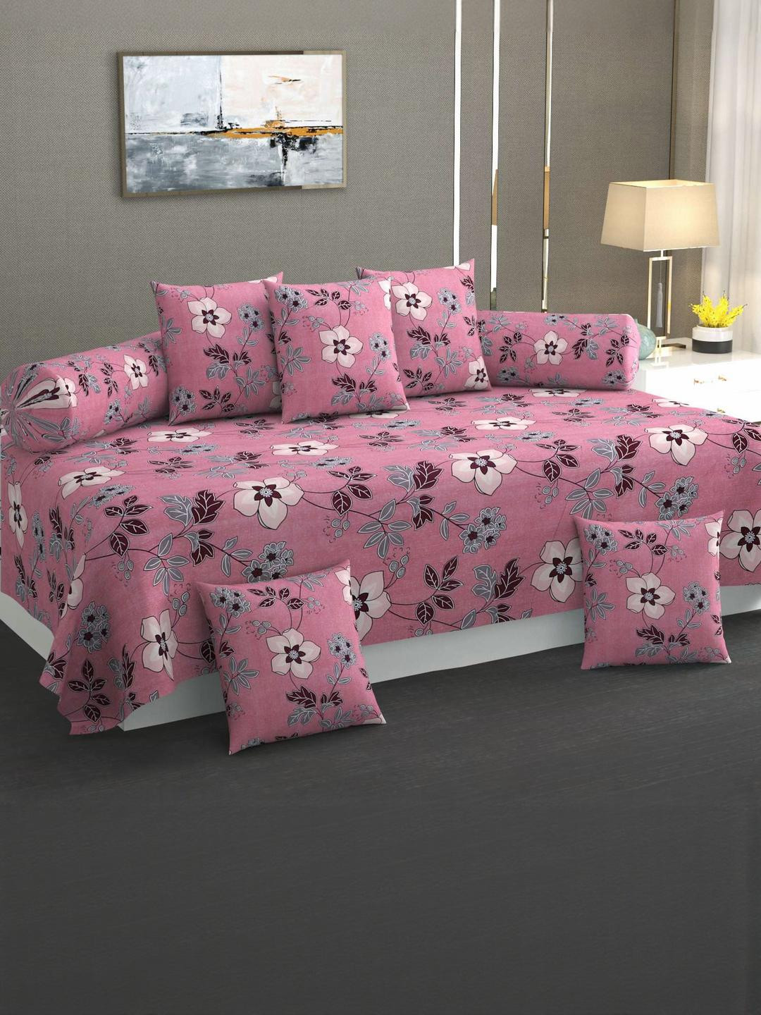 Hiyanshi Home Furnishing Pack of 8,1Cotton Bedsheet ,5Pillow cover & 2  Bolster Covers