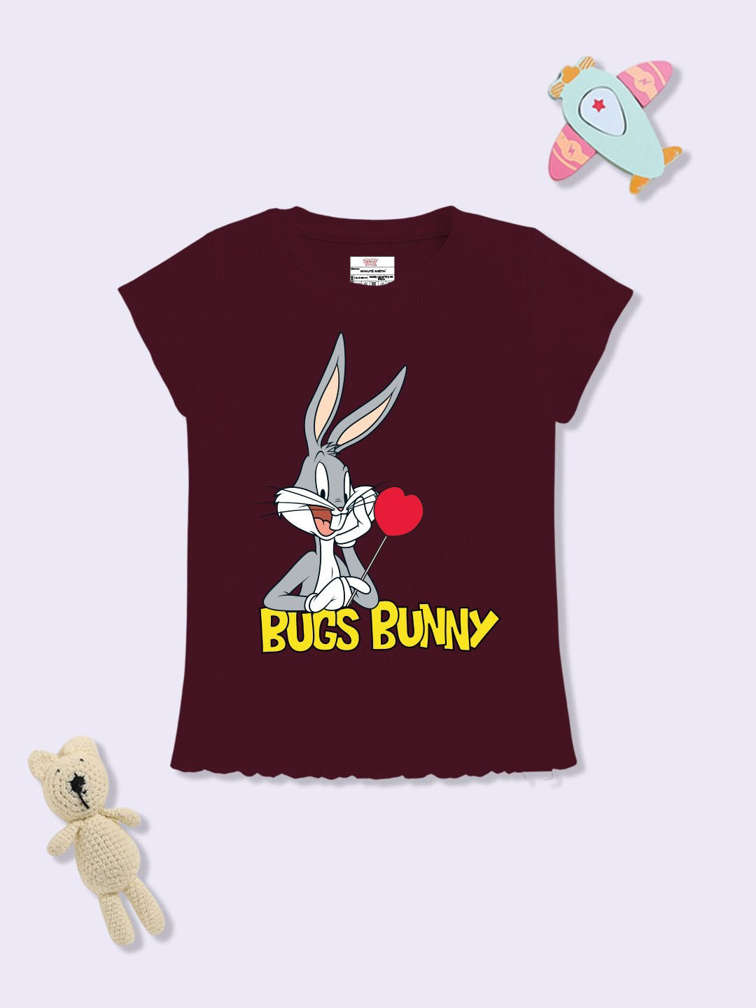 YK X Minute Mirth Girls Bugs Bunny Printed T-shirt
