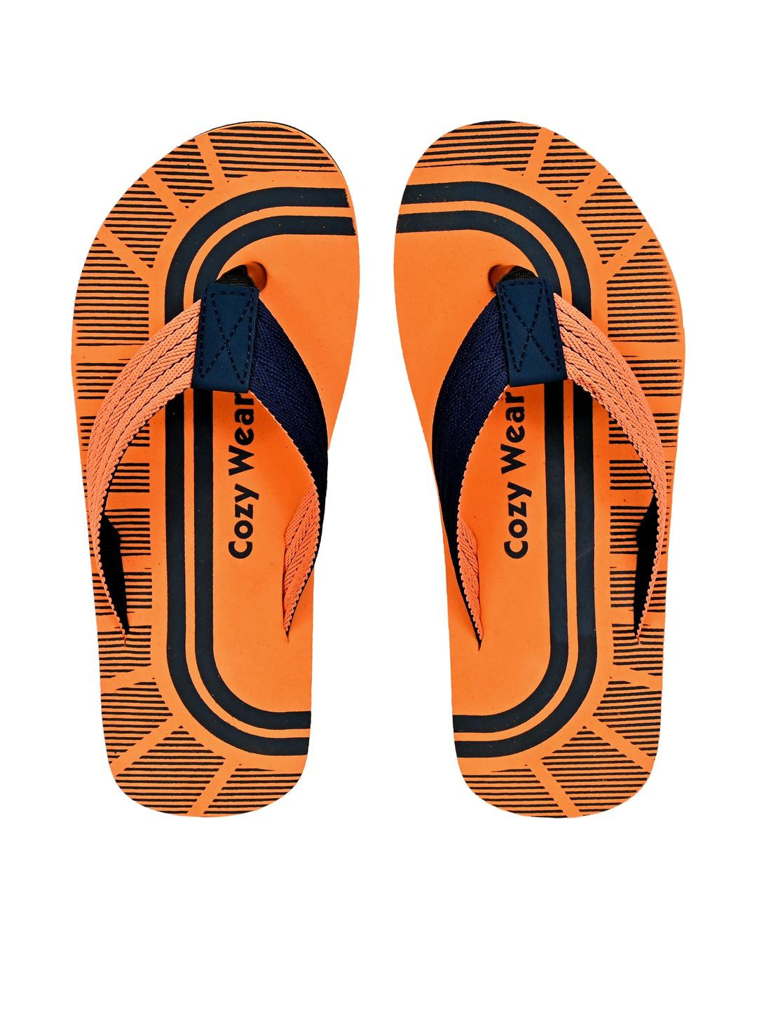 Cozy Wear Men Orange Flip Flops