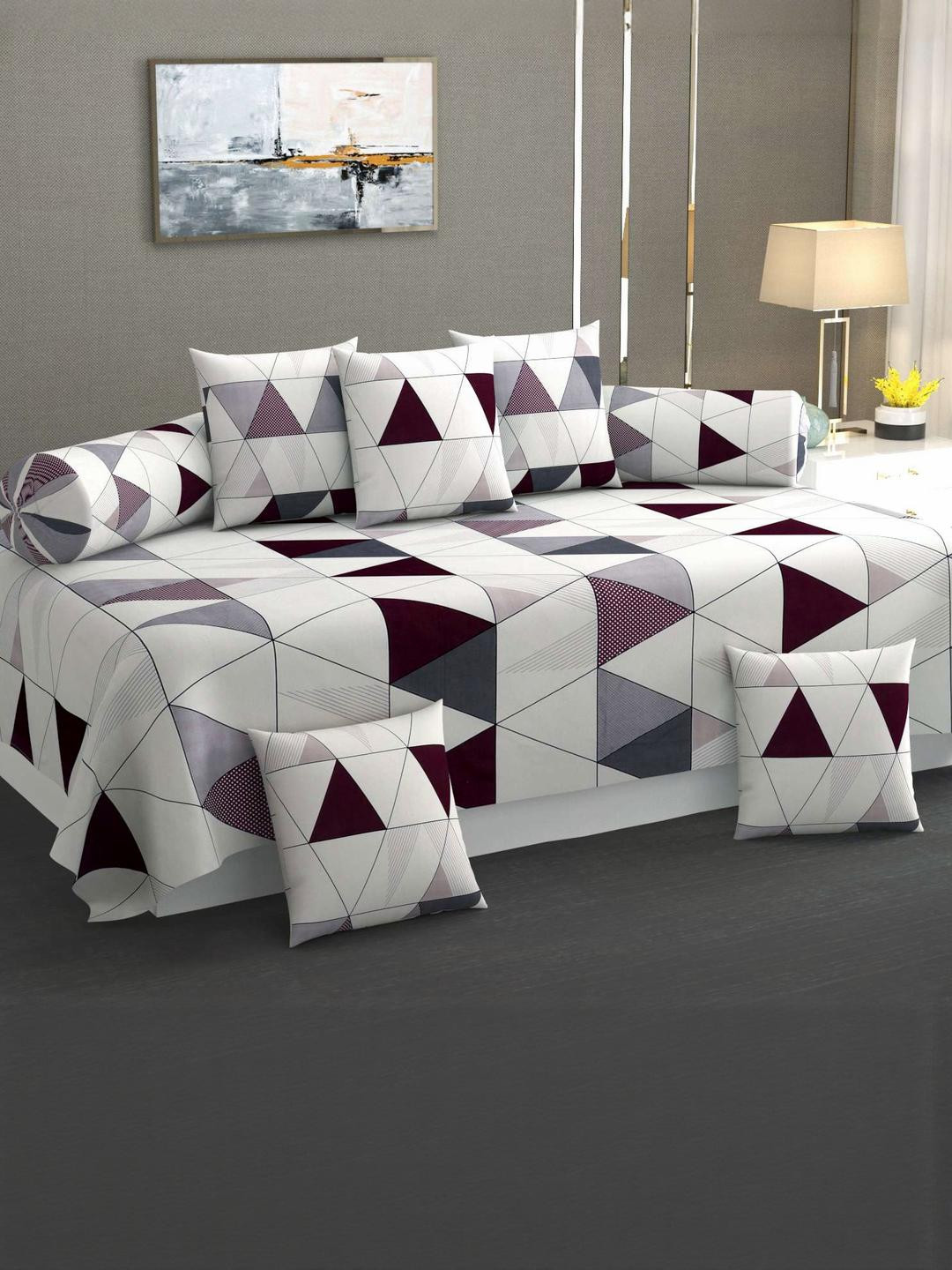 HIYANSHI HOME FURNISHIN  Cotton 8-Piece Bedsheets Bolster and Cushion Cover Set