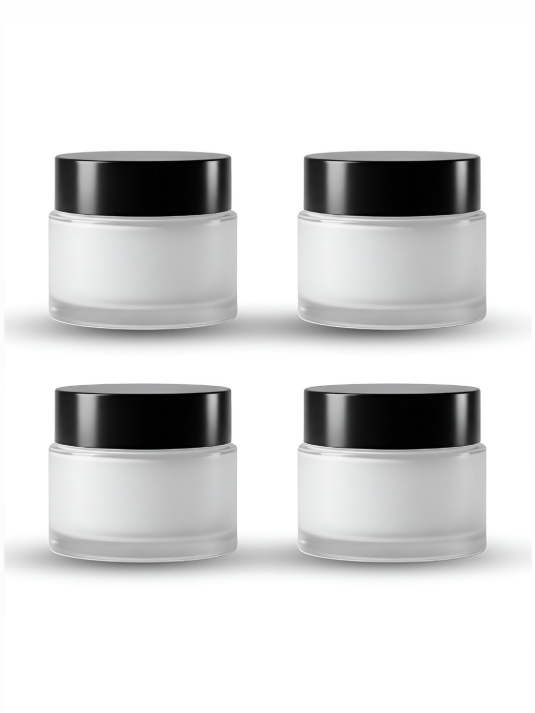 DEVINEZ Set Of 4 Glass Frosted Jars With Lid - 50 G Each