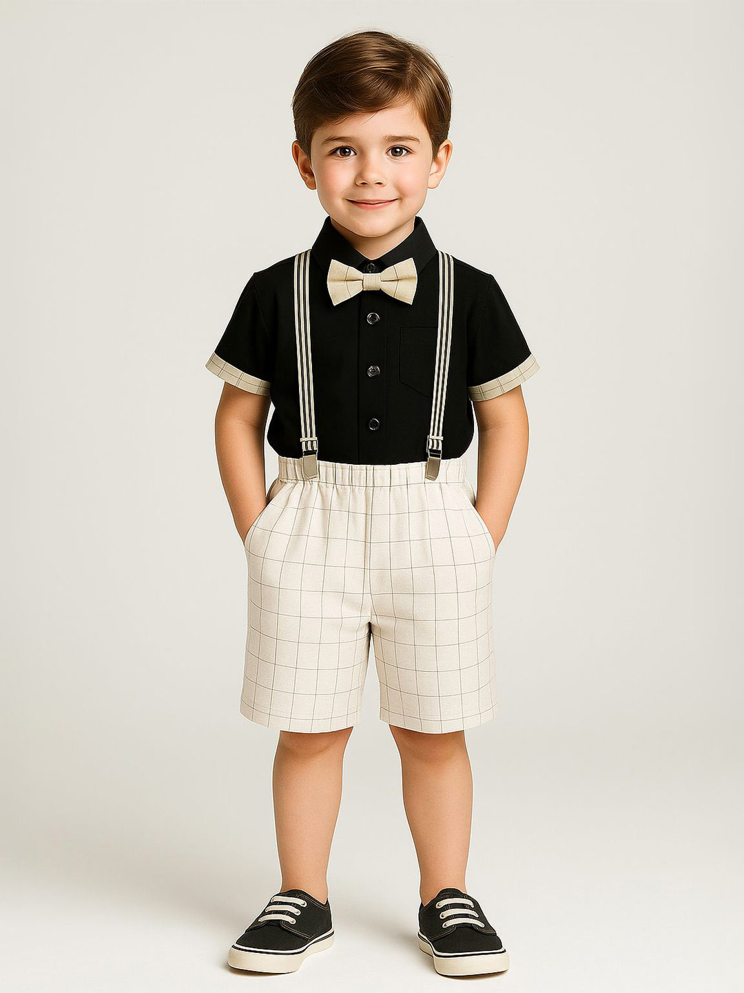 FABMYTRA Boys Shirt Collar Pure Cotton Shirt With Shorts