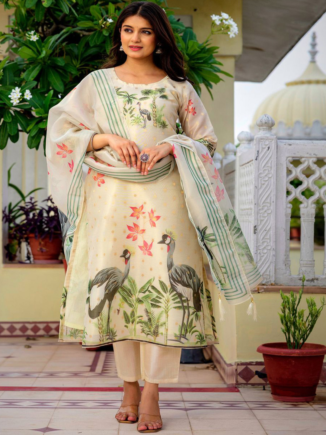 Sadika Women Ethnic Motifs Printed Kurta with Trouser & Dupatta