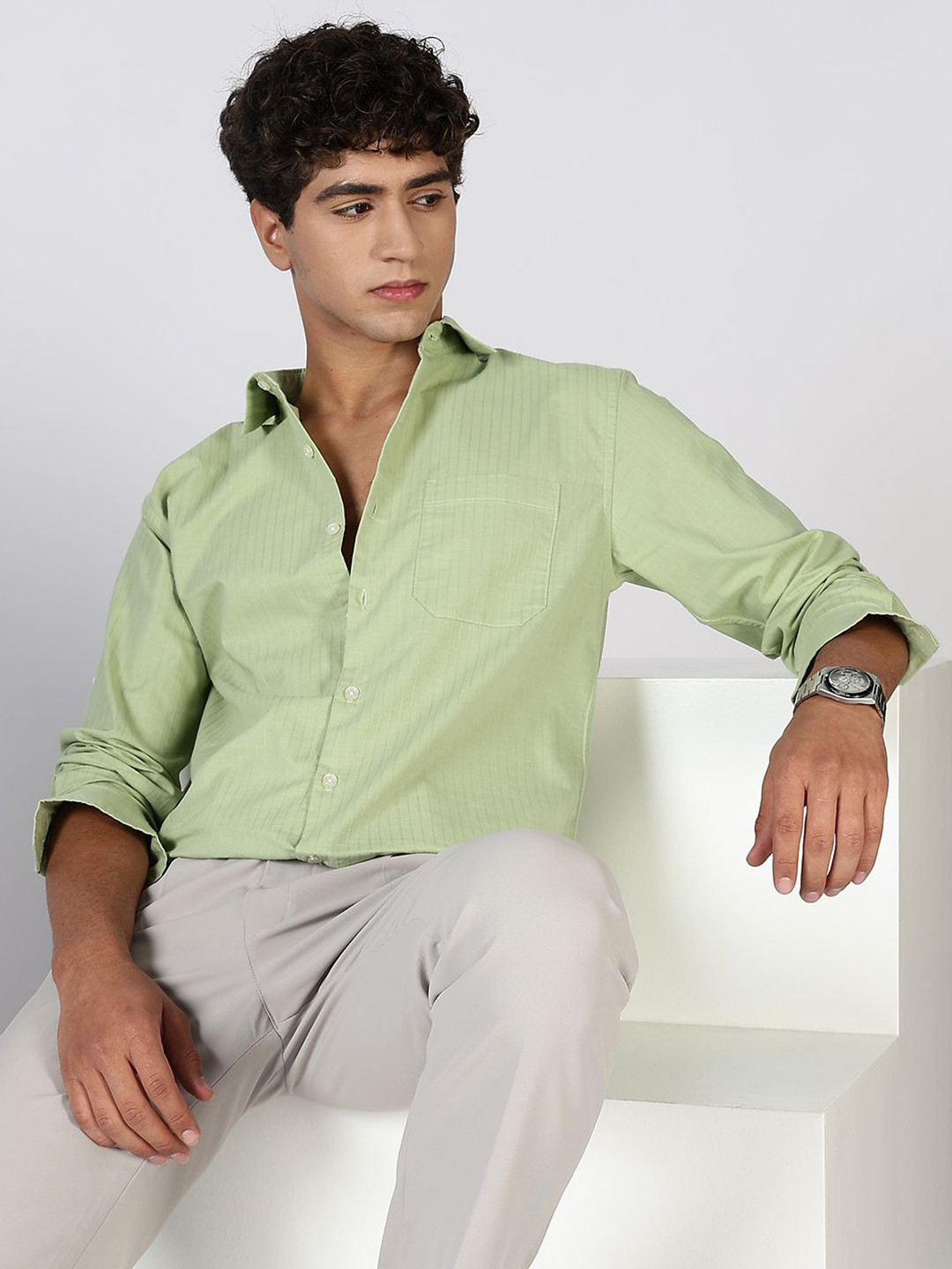 Guns & Sons Striped Classic Satin Shirt