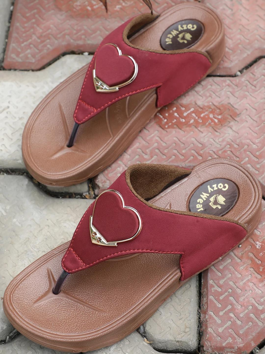 Cozy Wear Women Flats (Red , 8)