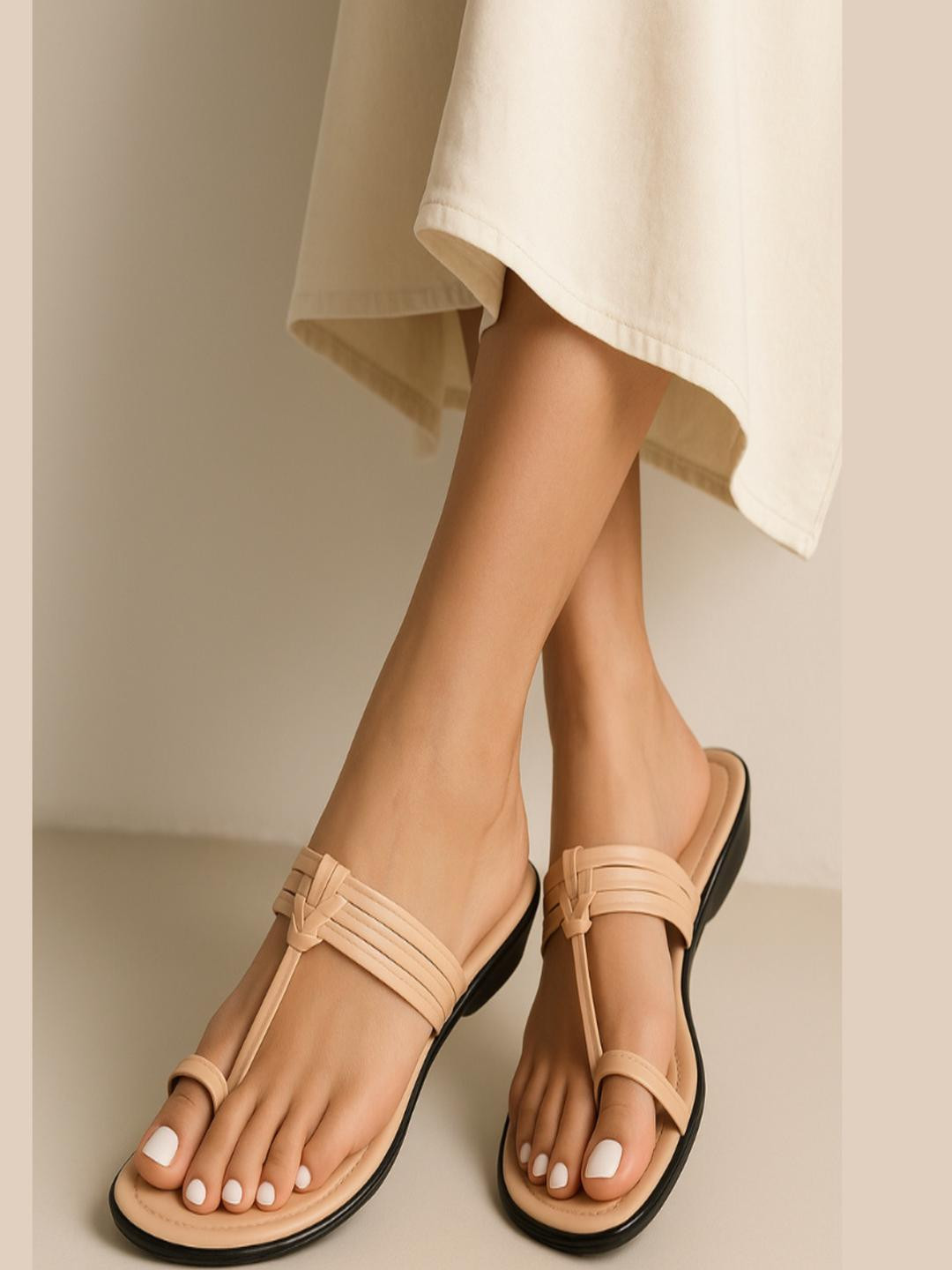 SHUNYA FOOTWEAR Women Cream Sandals