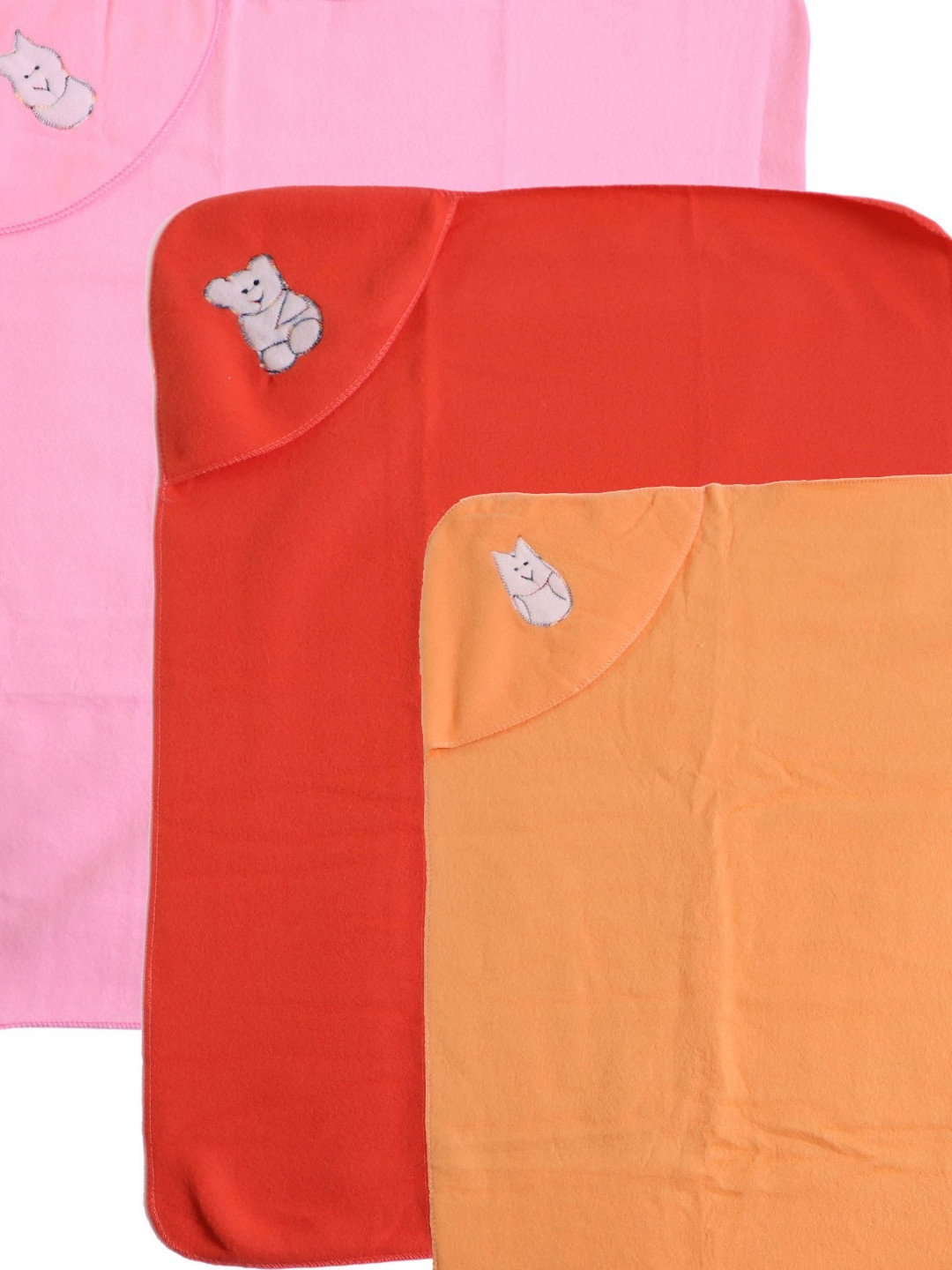 TRUDO Pink And Orange 3 Piece Fleece Heavy Winter 400 GSM Blanket