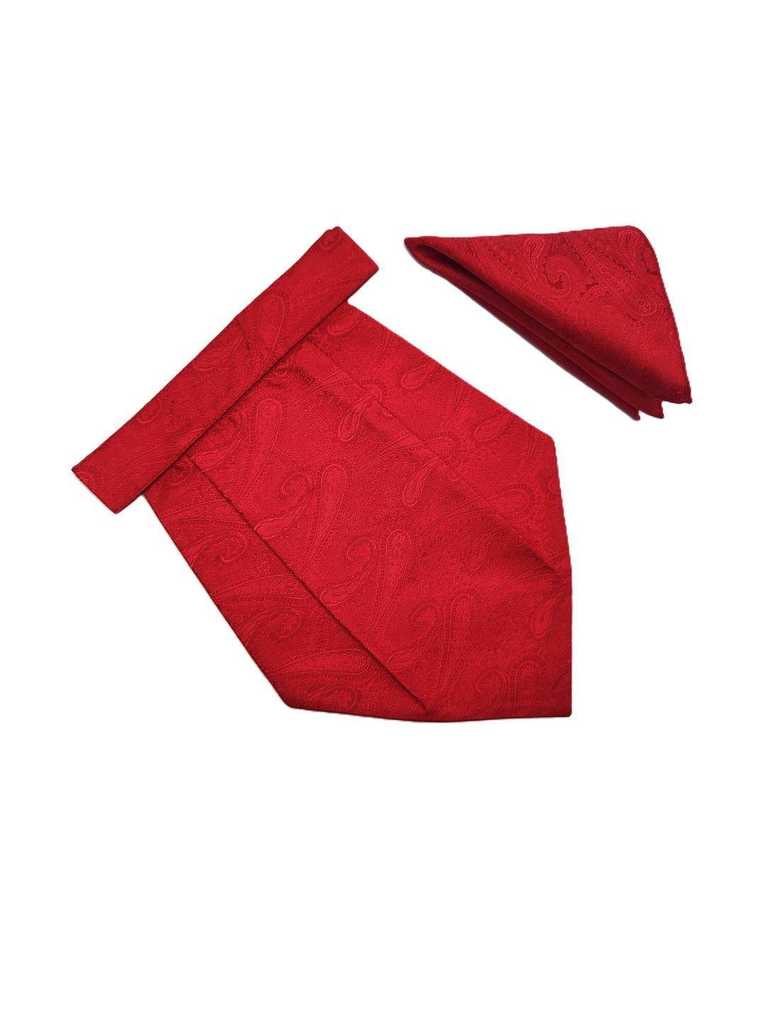 VOICI Men Red Cravats & Pocket Square Combo