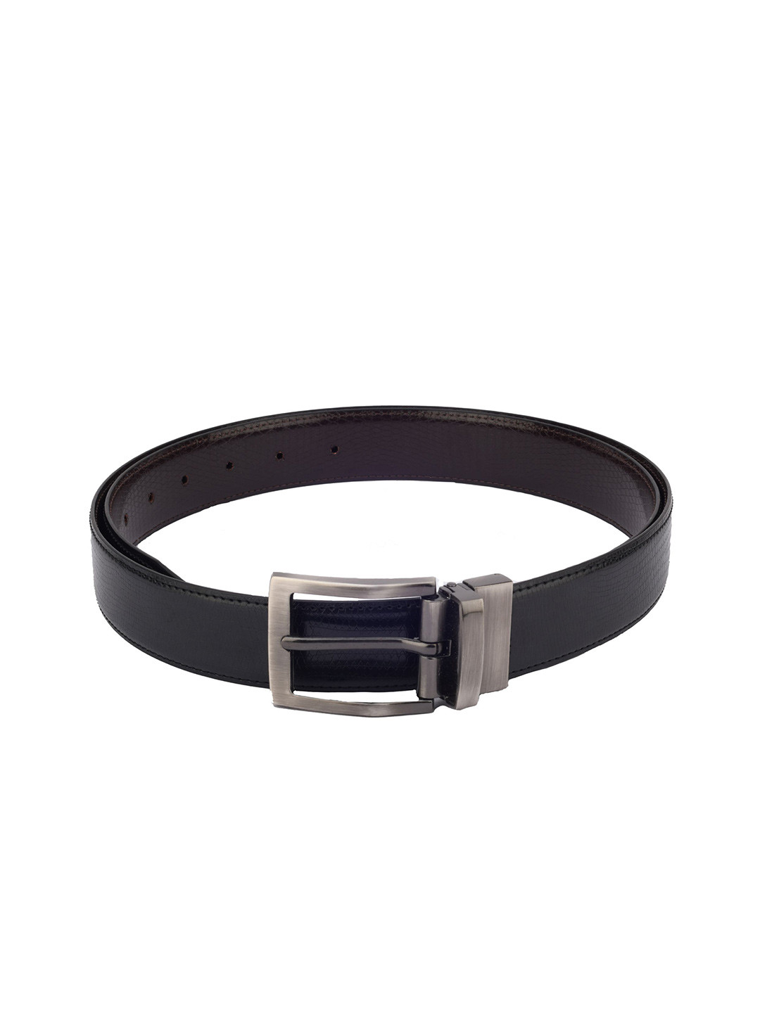 Cazzano Men Textured Reversible Pull and Twist Belt With Turning Buckle