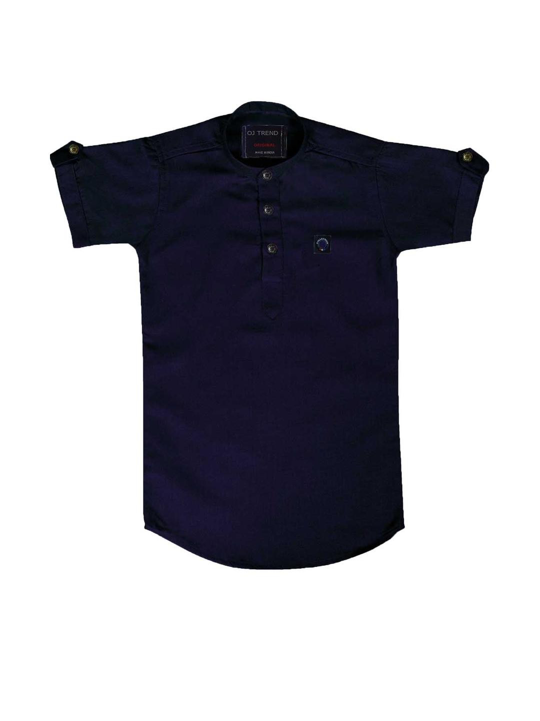 OJ TREND Kids-Boys Navy Blue Kurtas