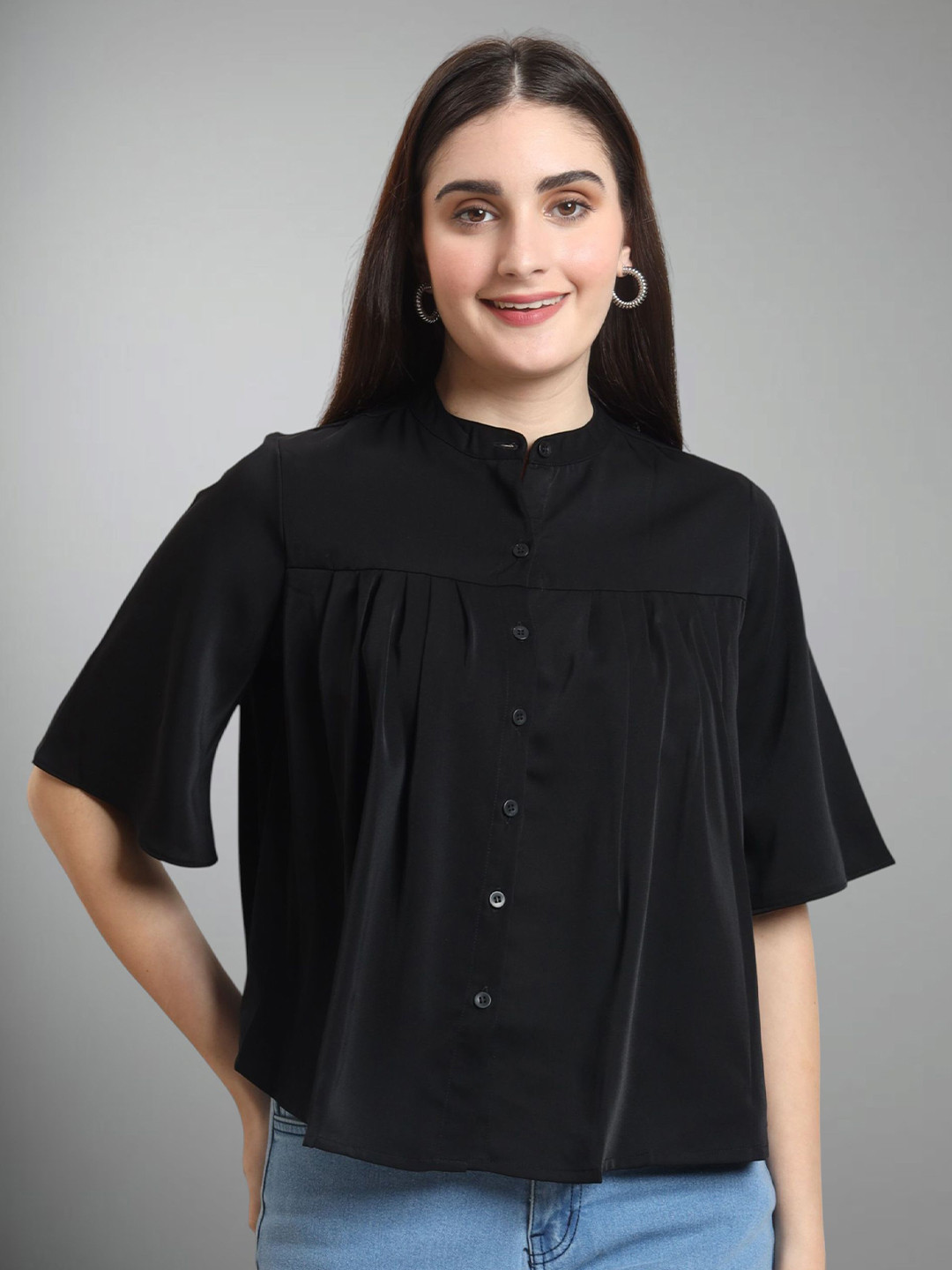 FITHUB Band Collar Formal Shirt