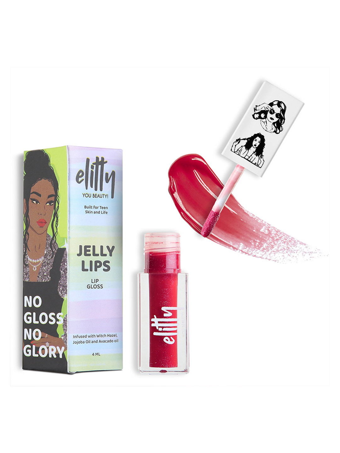 Elitty Jelly Lips High Shine & Glossy Finish Lip Gloss 4ml - Pretty Savage