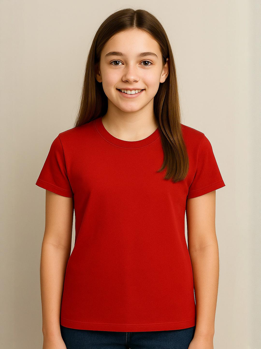 NOW OR NEVER Girls Red Tshirts