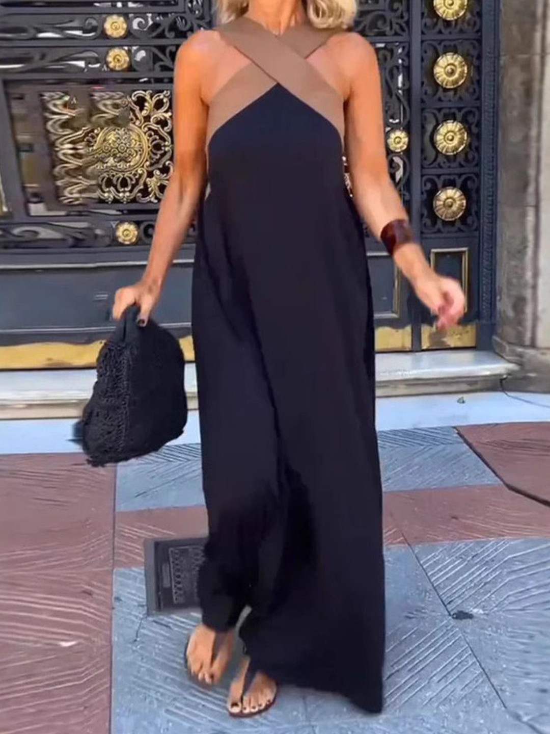 Miss Mosa By Akanksha  Jemini Summer Holiday Dress In Brown