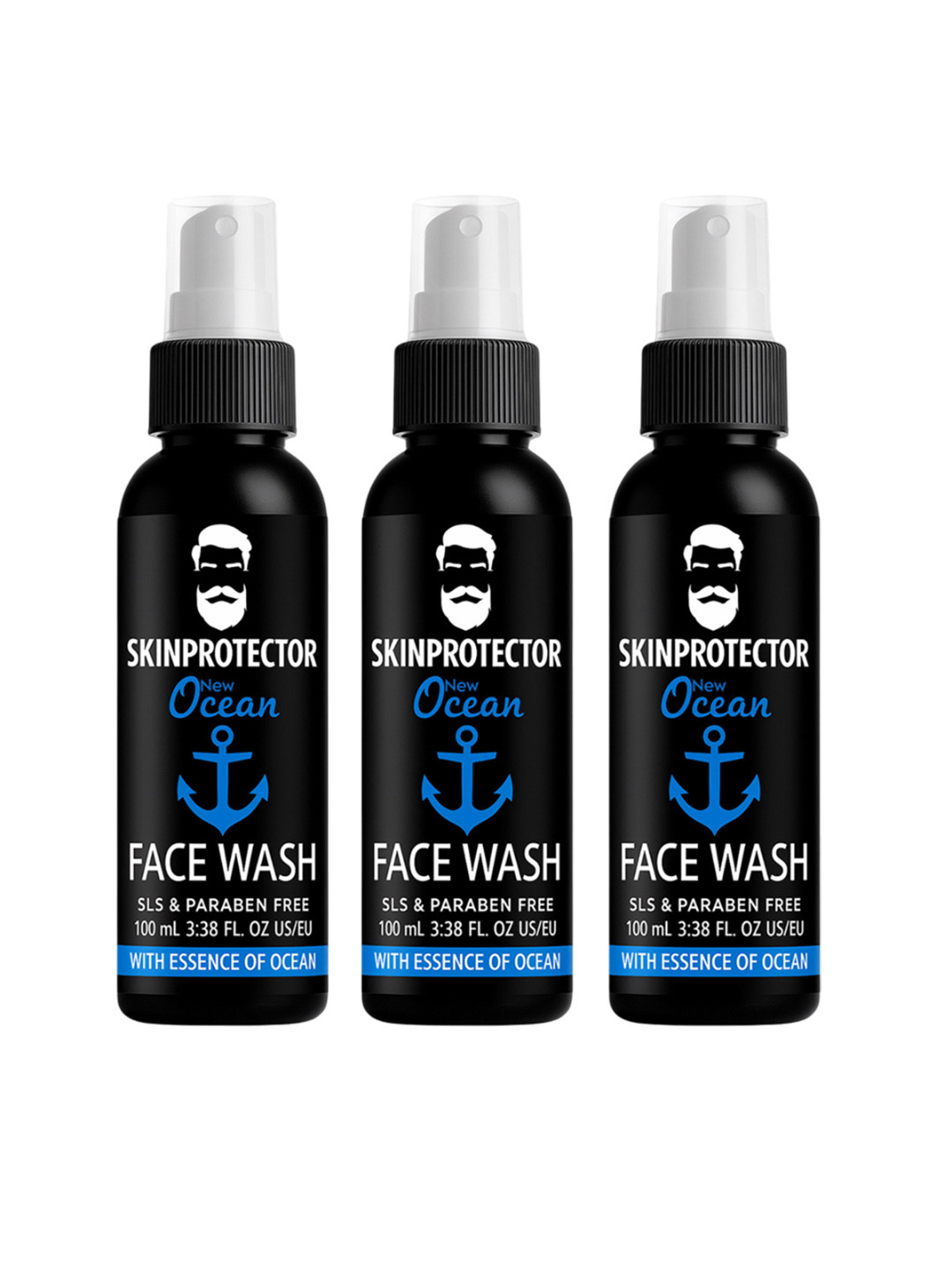 SKINPROTECTOR Set Of 3 Ocean Skin Protection Face Wash With Essence Of Ocean - 100ml Each