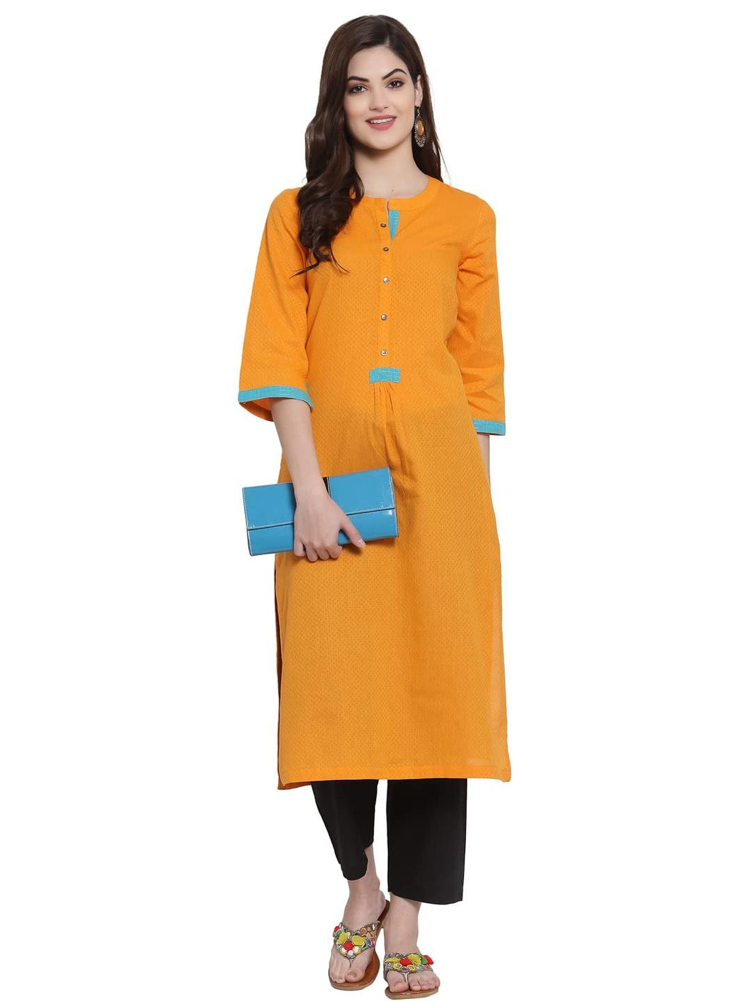 Rangavali Women Orange Kurtas
