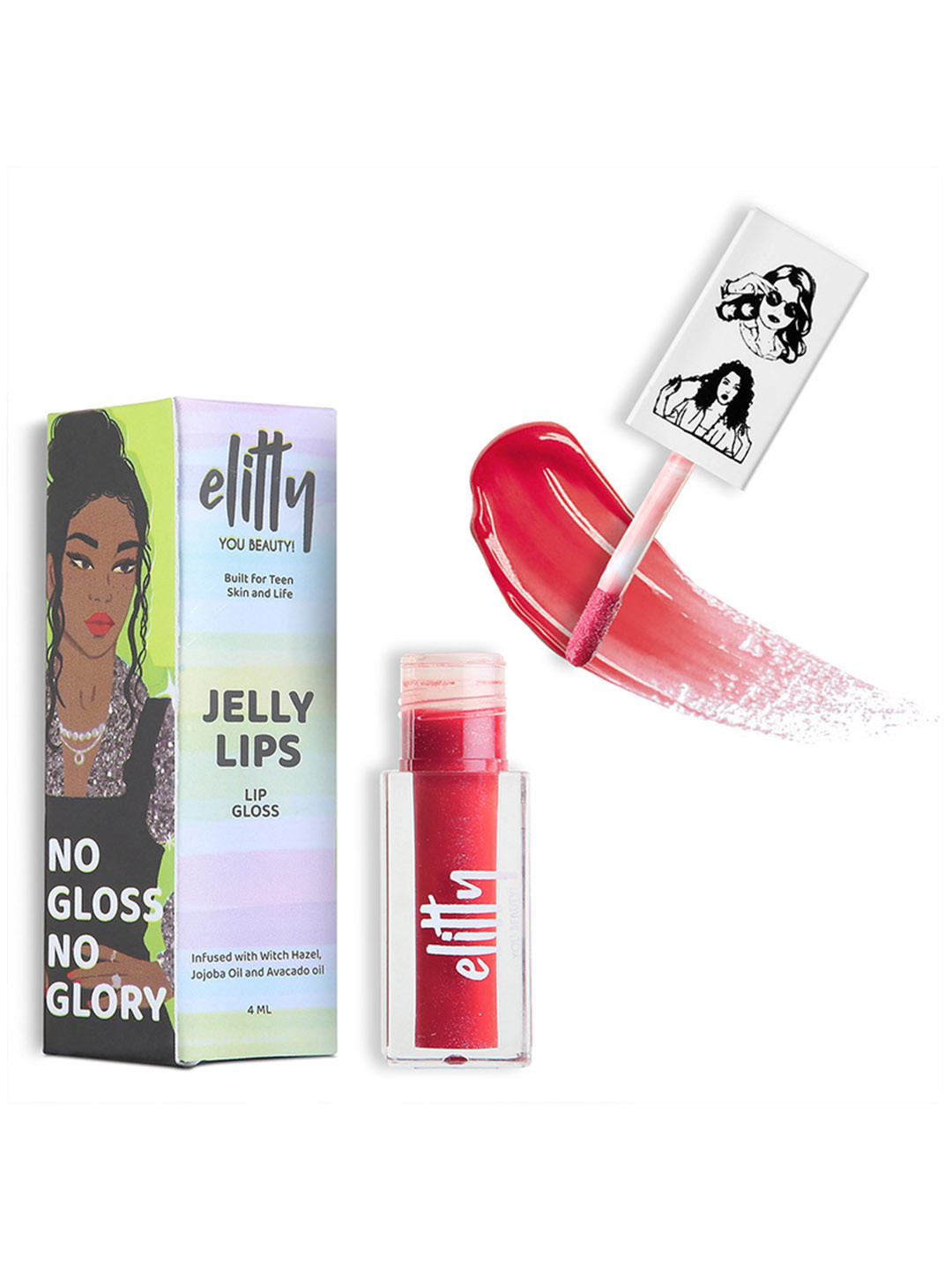 Elitty Jelly Lips High Shine & Glossy Finish Lip Gloss 4ml - Pretty Salty